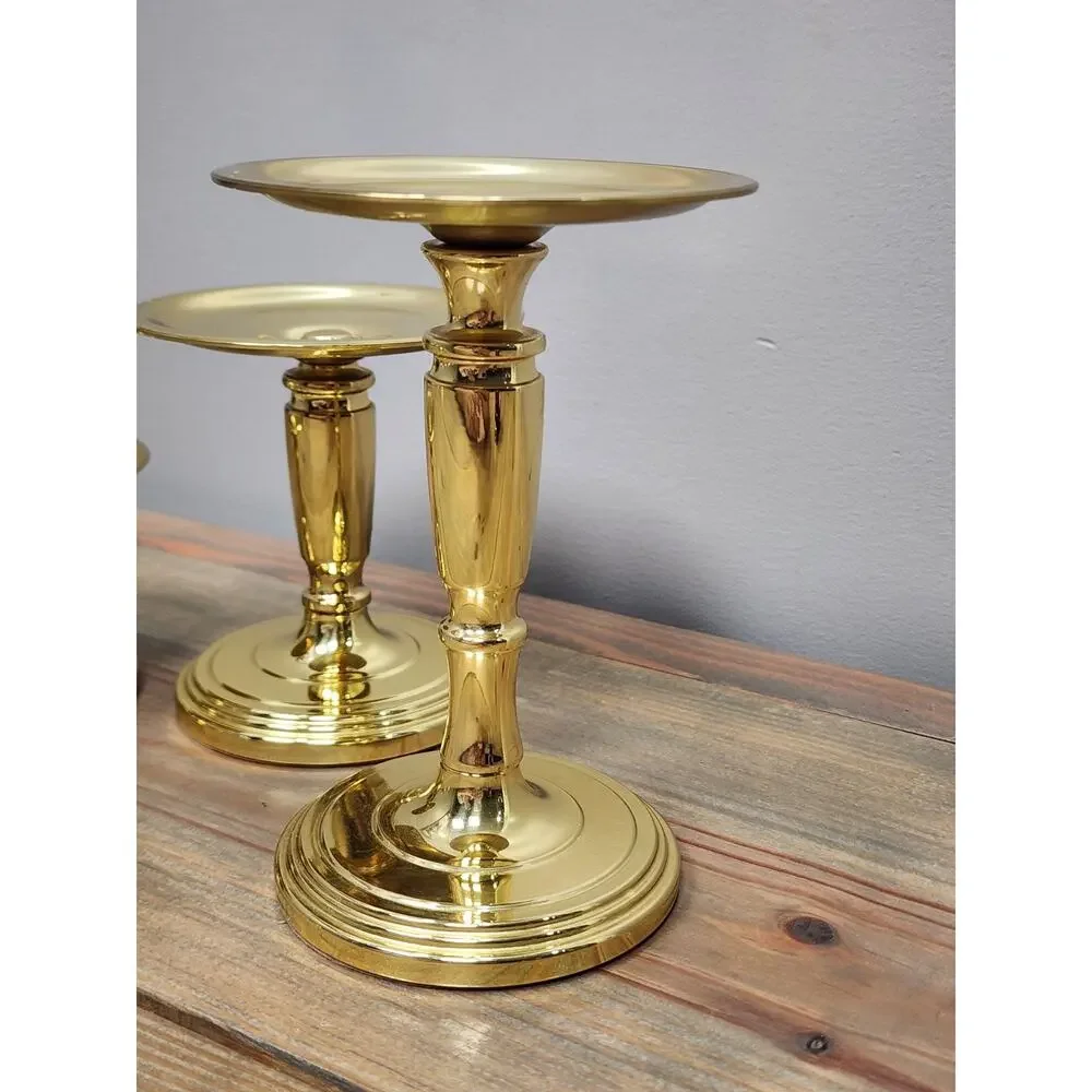 Set of 3 Baldwin Solid Brass Candle Holder Set 3 Inch 4.5 Inch And 6 Inch